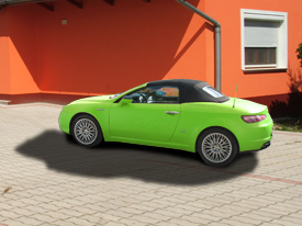 Alfa Romeo Spyder matt zöld karosszéria fóliázás 3